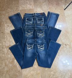 THB00070 Y2K Embroidery Bootcut Jeans – AB Grade