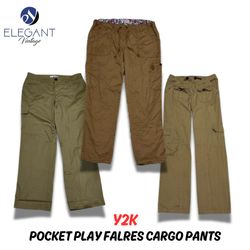 Y2K Pocket Play Flares Cargo Pants - EV0271
