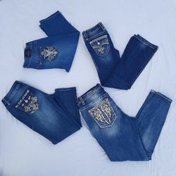 Y2K Mix Detailing Jeans (brands) Miss Me , True Re..