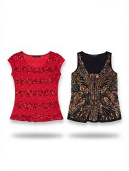 (FV-2198)     Sequin & Embellished Party Tops Whol..