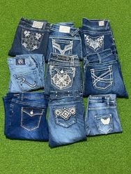 Yv210 Y2K-style Embroidered Jeans 12P