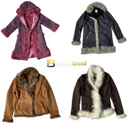 Y2k vintage faux fur suede trim jacket