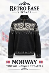 Vintage Norway Knit Sweater | Nordic Scandinavian ..