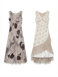 (FV-2070)     Vintage Floral Midi & Maxi Dress Bun..