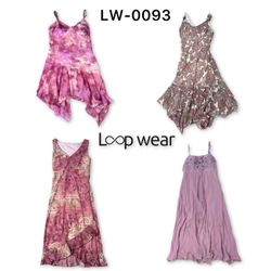 Y2K Floral Mesh & Ribbon Trim Midi Dresses