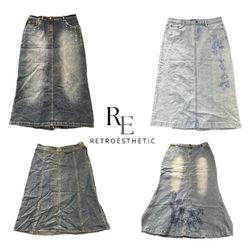 Y2K NYC IT GIRL DENIM MAXI SKIRT RE-3765