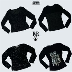 Y2K Black Gothic Mix Full Sleeve Tops (AA-1239)