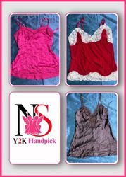 Lace Trim and Printed Silk Camisoles