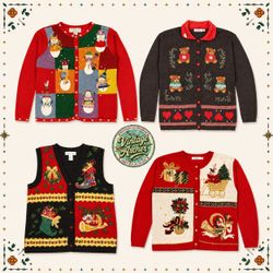 Vintage Xmas Novelty Knitwear Mix Bundle: 10pcs (C..