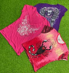 Y2k printed t shirt (brand) guess, reserve, etc.id..