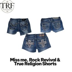 Miss me true religion rock revival sexy shorts#113