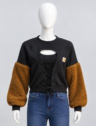 CR2256 UPCYCLED CARHARTT SHERPA-SLEEVE LACE-UP CRO..