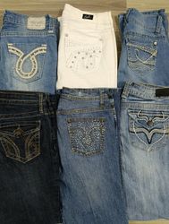 HD1581 Ladies Y2K Embellished Flared Jeans