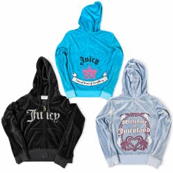 Sweat à capuche zippé en velours Juicy Couture