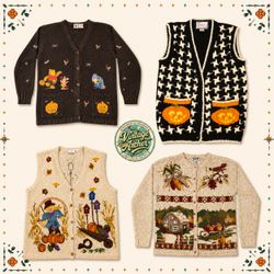 Vintage Heavy Knit Novelty Jumpers Mix Bundle 10pc..