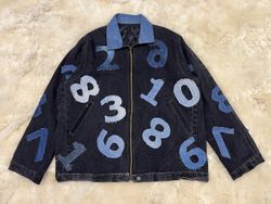 Upcycled Custum Numbers Patchwork Denim  Zip Jacke..