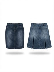 (FV-2194) Y2K Denim Midi Skirts