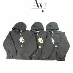 Original Carhartt WIP Active Black hooded jacket