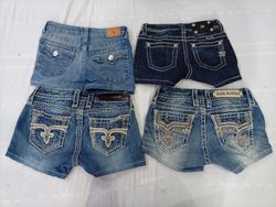 CR10575 Upcycled Mix Branded Kids’ Mini Denim Shor..