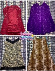 Y2K Vintage Lace & Animal Print Slip Bundle | VR-3..