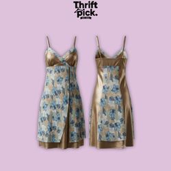 Y2K Floral Satin Slip Dress