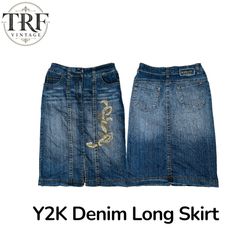 YW-011 y2k long denim skirt