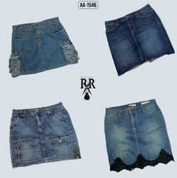 Y2k IT Girl Denim Mini Skirts (AA-1546)