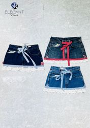 Upcycled Denim Mini Skirts - EVR0370