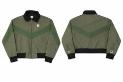 CR1486 Upcycled cropped workwear jacket