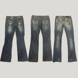 Y2K Bootcut Flared Embellished Jeans (OFJ-7)