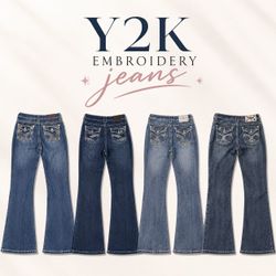 Y2K Embroidery Jeans