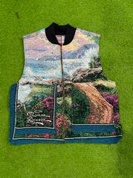 Upcycle tapestry blanket vest Gilet unbranded