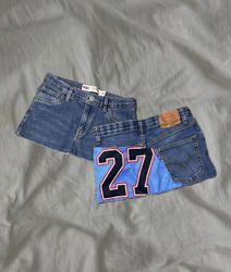 Upcycled Denim Jersey Skirt