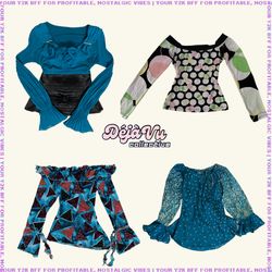 Y2K Printed Mesh Long Sleeves