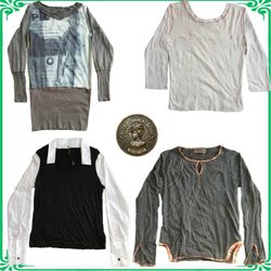 Y2K Vintage Cop Copine Ladies Long Sleeve Blouses-..