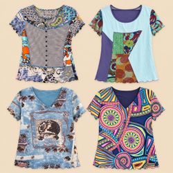 Y2k  Mosaic Print Mesh Tops
