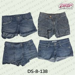 Y2K Denim Mini Shorts – Low Rise Vintage Blue Jean..