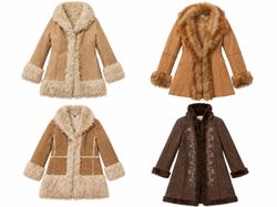Afghan Coats mit Kunstfellbesatz