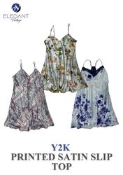 Y2K Printed Satin Slip Tops - EV0085
