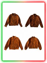 Veste Bomber en Cuir Suédé Tan pour Hommes Vintage..