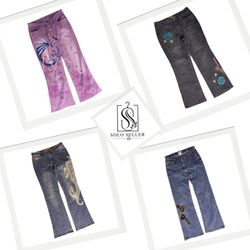 Y2K IT Girl Unique Flared Mix Jeans