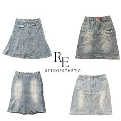 Y2K NYC IT GIRL DENIM MIDI SKIRT RE-3703