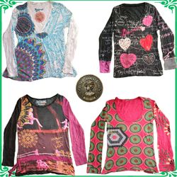 Y2K Desigual Langarmblusen Bundle
Retro Kunstdruck..