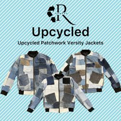 Upcycled Y2K Denim Versity Jacket