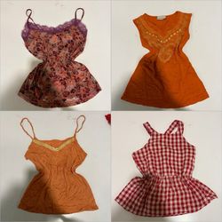 Y2K Burnt Orange Cami Tops-ST-509