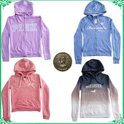 Abercrombie Hollister Pink Y2K Vintage Zip Up Pull..