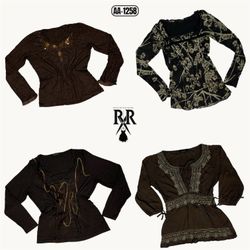 Y2K Earthy Tone Full Sleeve Tops (AA-1258)