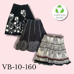 Y2K Black & White Printed Cotton Skirts Wholesale ..