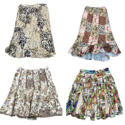 Y2K Women Floral Print Maxi Skirts RE-3903