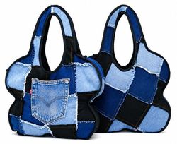 CR1830 Upcycled Denim Patchwork Star-Shaped Should..